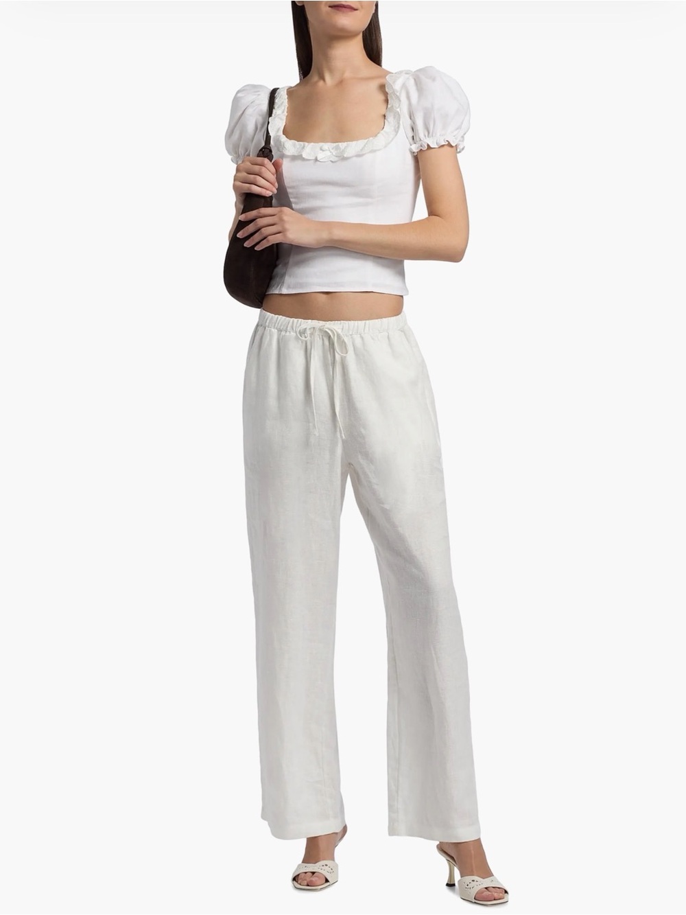 Reformation Alice White linen top